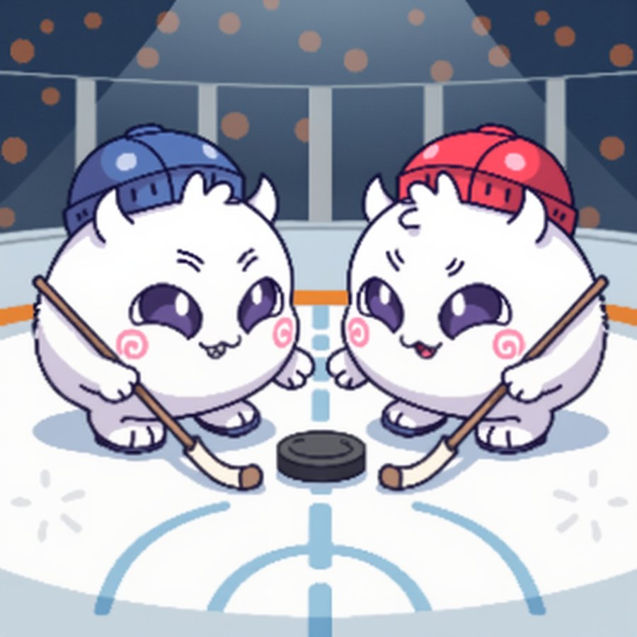 DOKIS concept: two Dokis face off at puck drop
