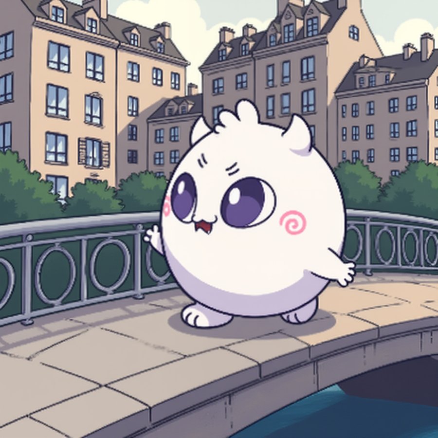 DOKIS concept: waving on a bridge in the old town